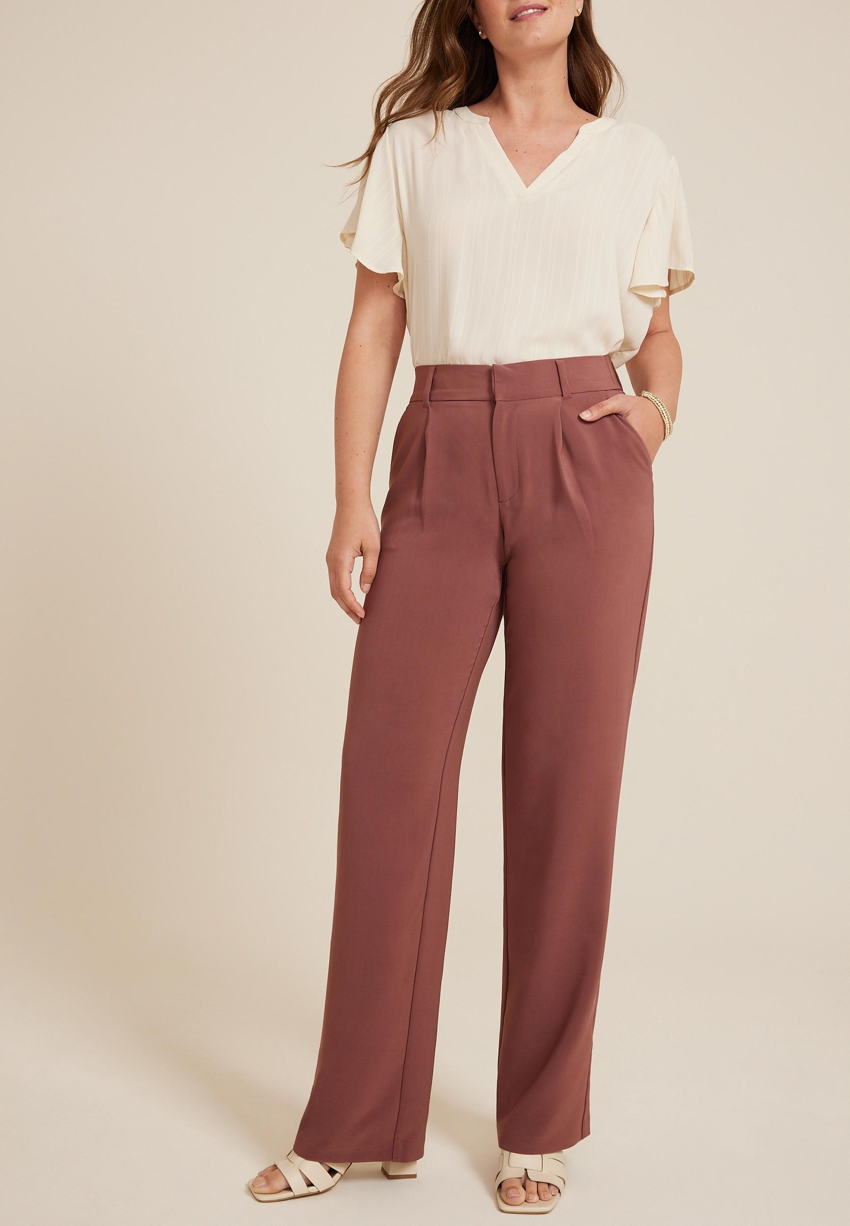 Maurices Womens Idealist High Rise Wide Leg Dress Pants Gray Size 8 Product Image