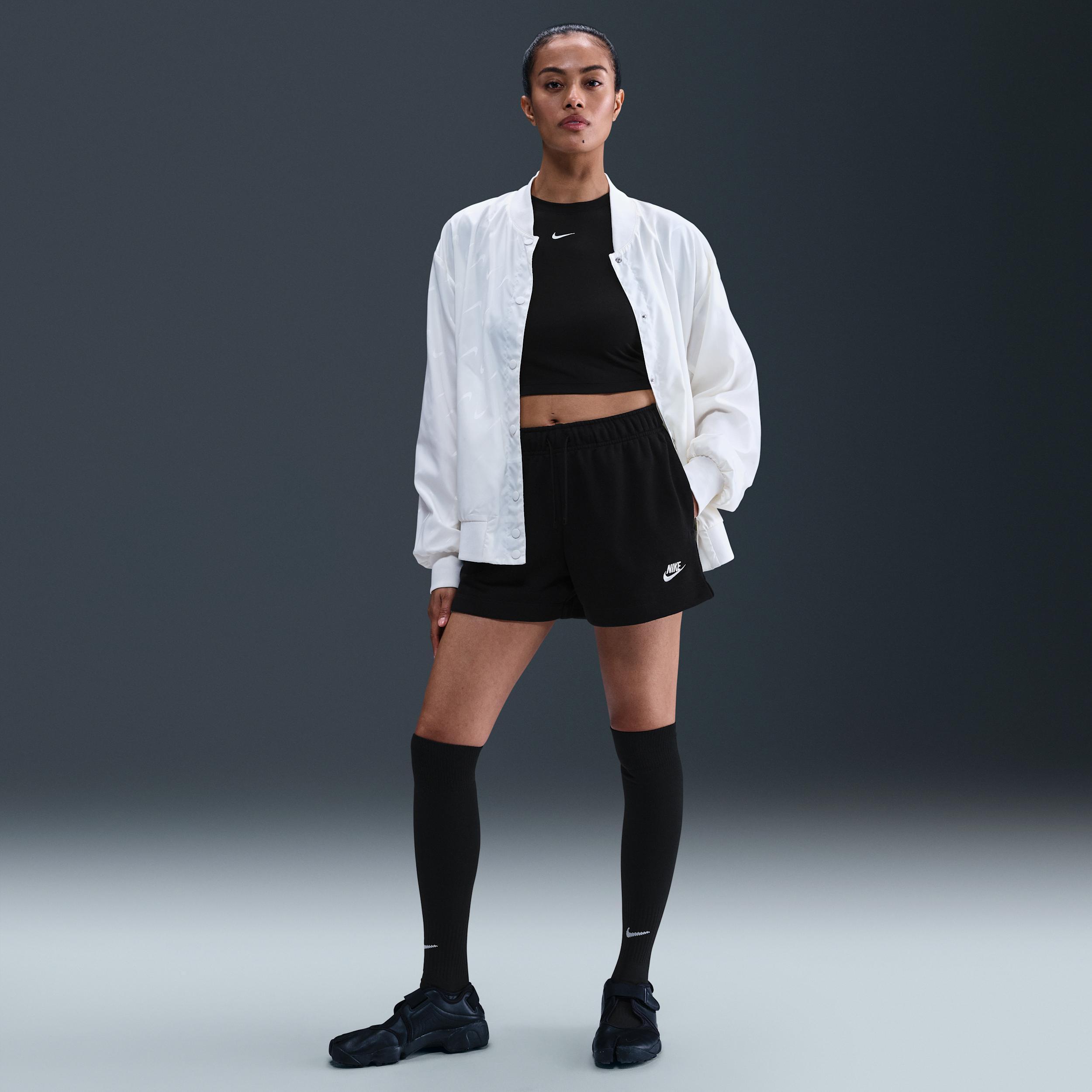 Women's Nike Sportswear Club Fleece Midrise Shorts, Size: XXL, Black Product Image