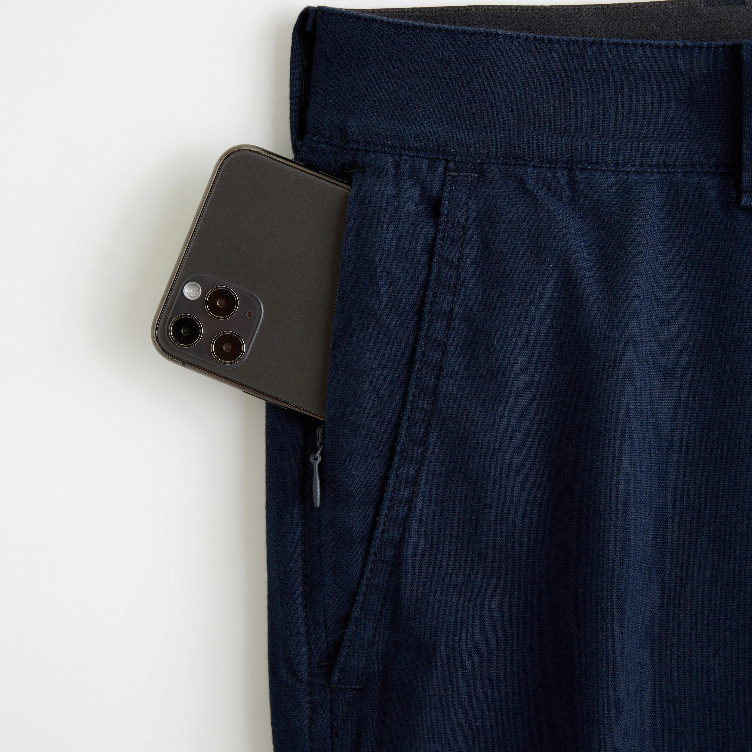 Straight Linen-Blend Fixed Waist Pant Product Image