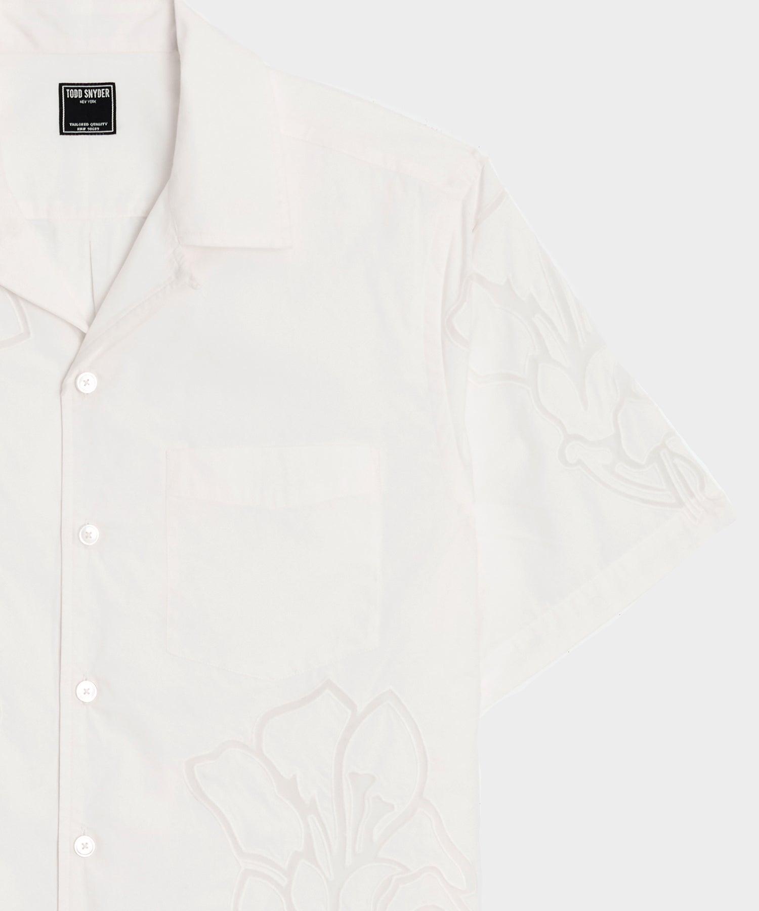 Cropped Cotton Camp Collar Shirt Product Image
