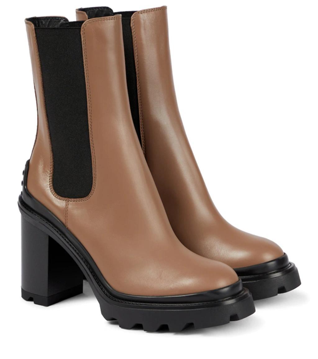 TOD'S Rubber-sole Pull-on Booties In Brown Product Image