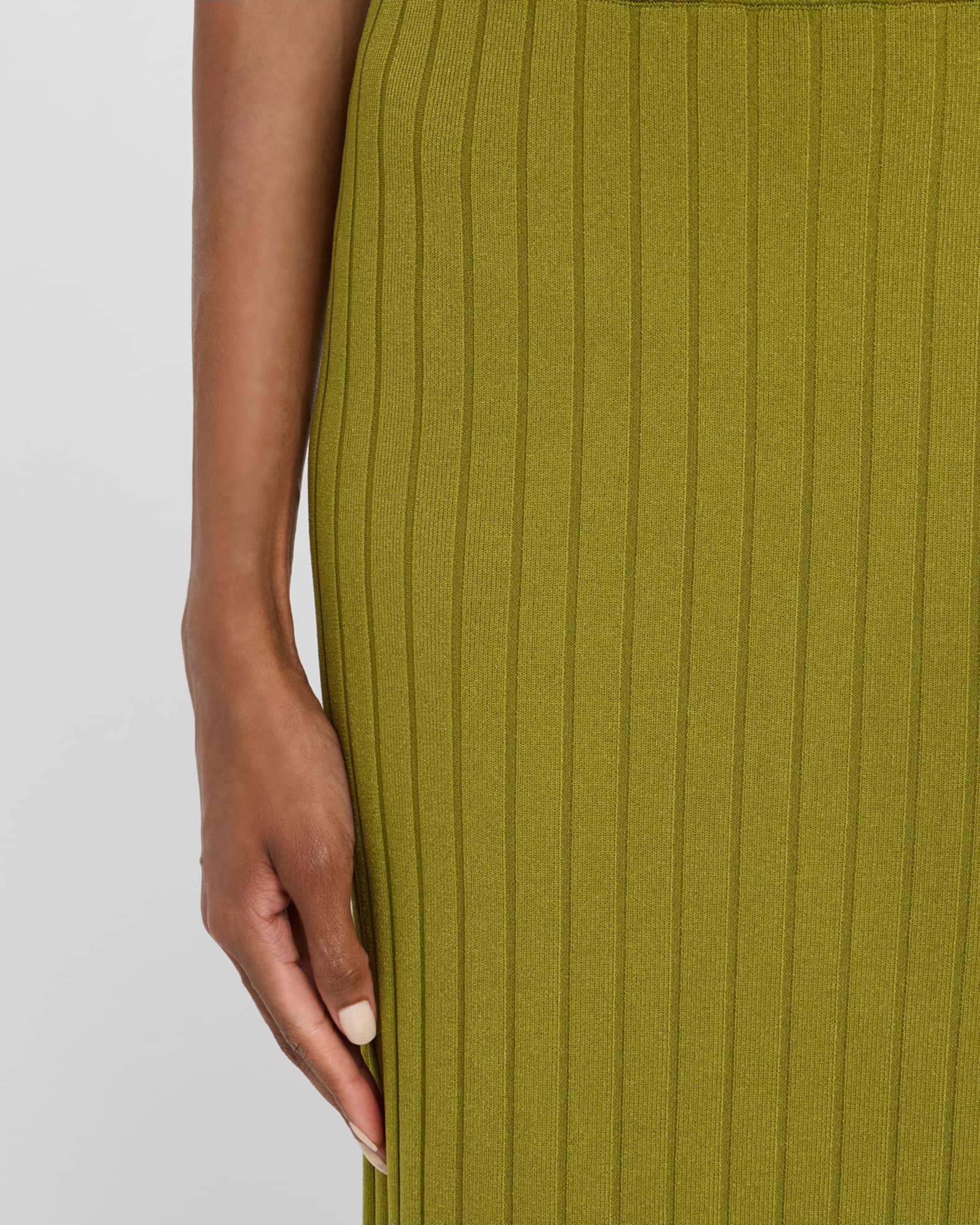 Wide Rib Knit Midi Skirt Product Image