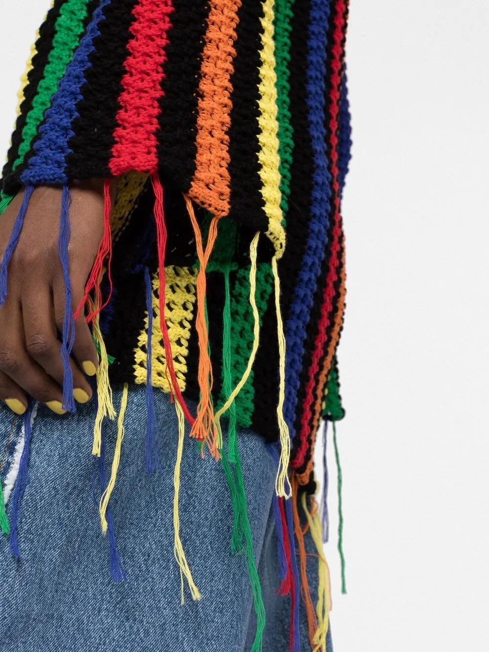 MSGM Gestreifter Pullover Aus Baumwolle In Multicolor Product Image