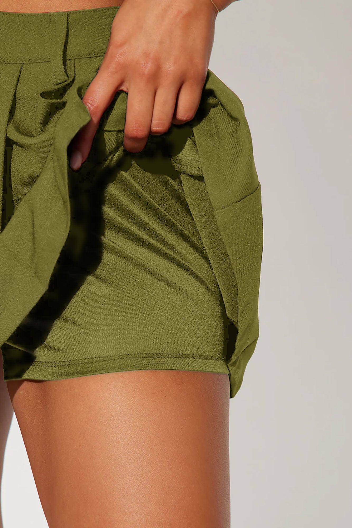 Business Calls Pleated Skort - Olive Product Image