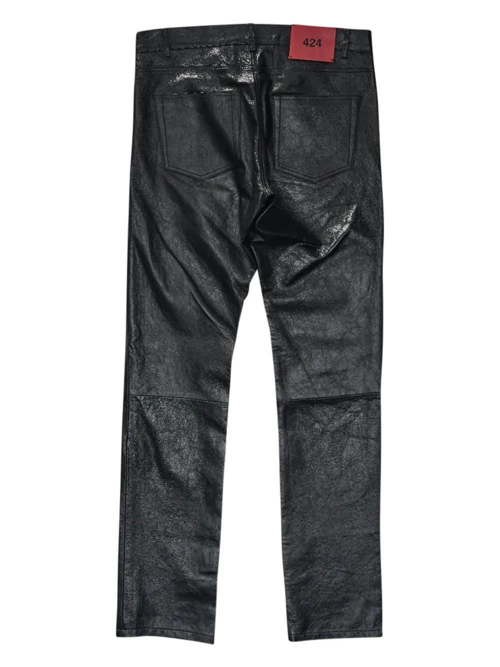 slim-fit leather trousers  Product Image