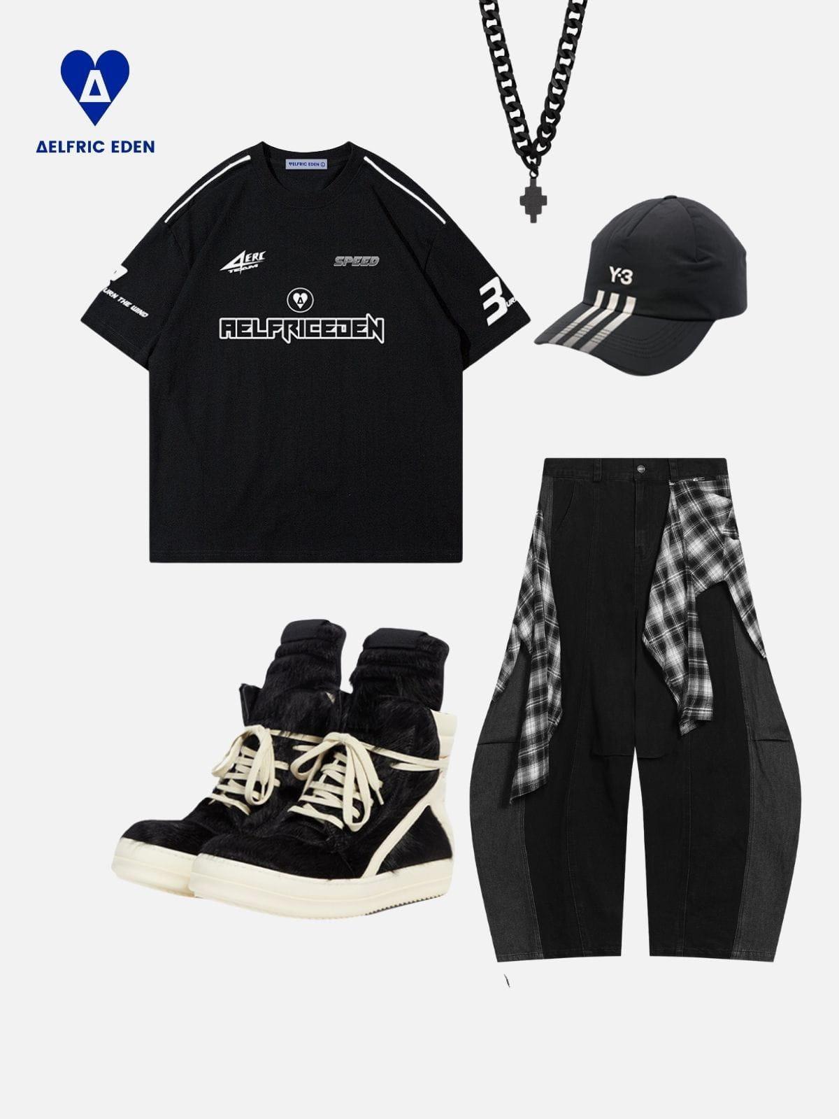 Aelfric Eden Plaid Super Baggy Barrel Jeans Product Image