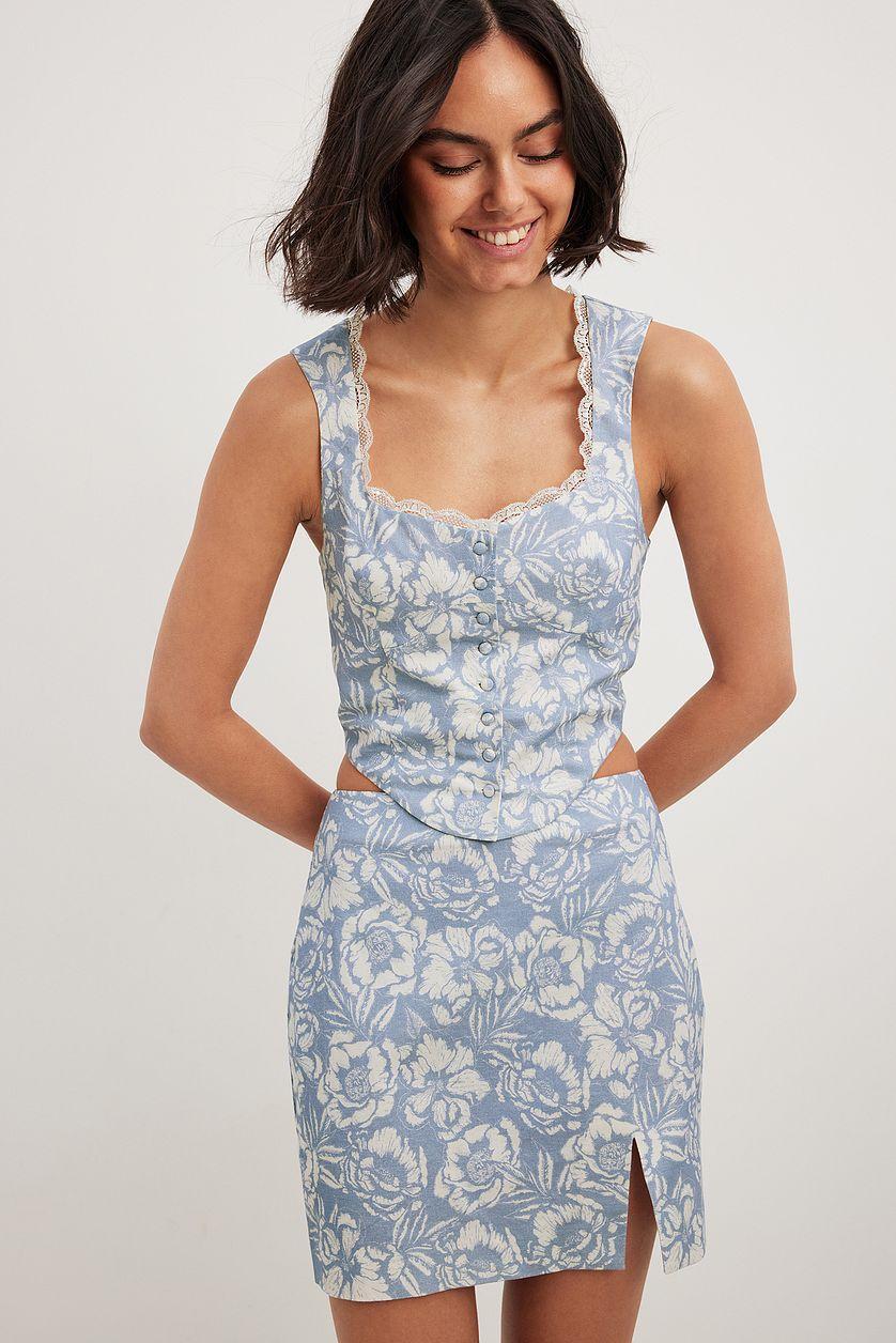Front Button Lace Top Product Image