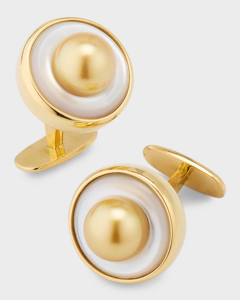 8mm Golden South Sea Pearl Cufflinks Product Image