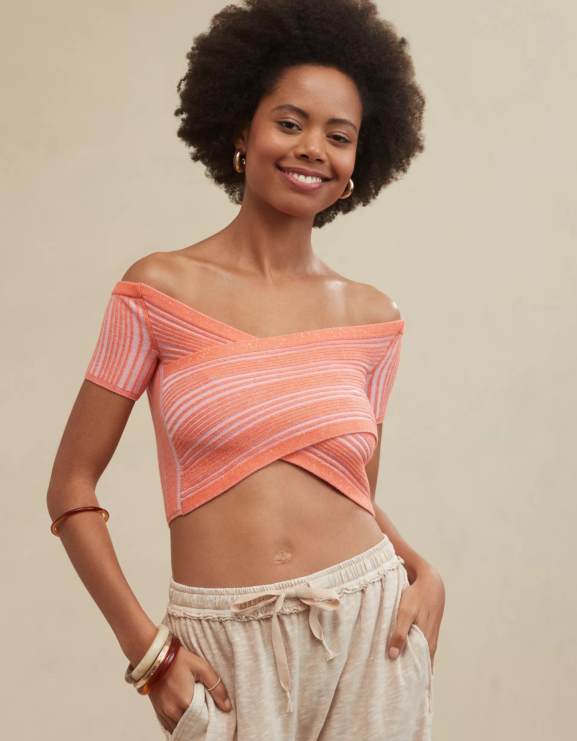 Aerie Reversible Sweater Cropped Top Product Image