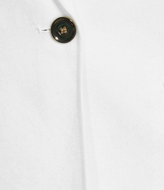 Kasper Linen Blend Notch Collar One-Button Jacket Product Image