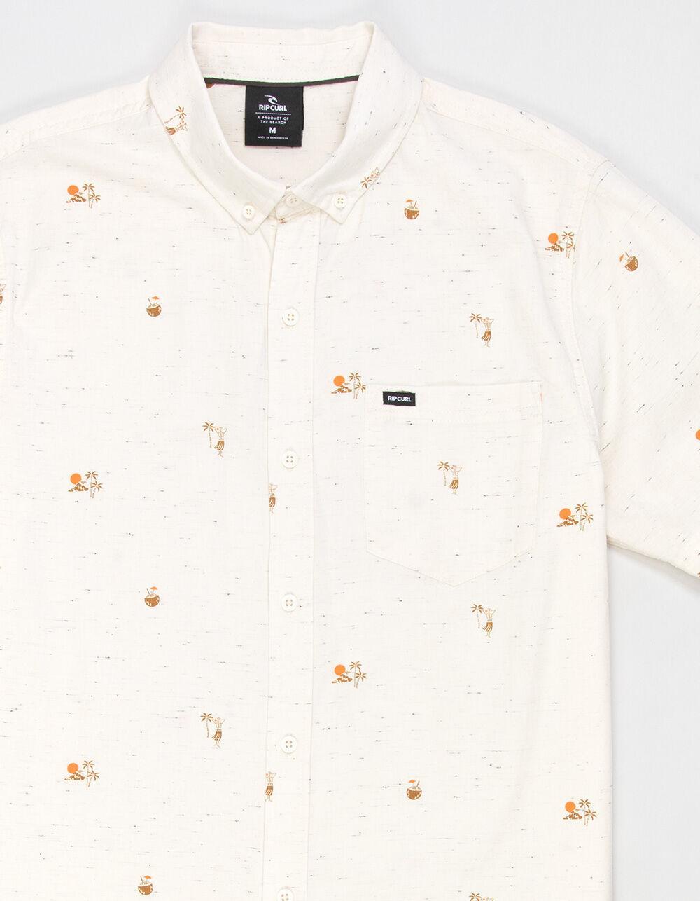 RIP CURL Skelly Breach Mens Button Up Shirt - CREAM Product Image