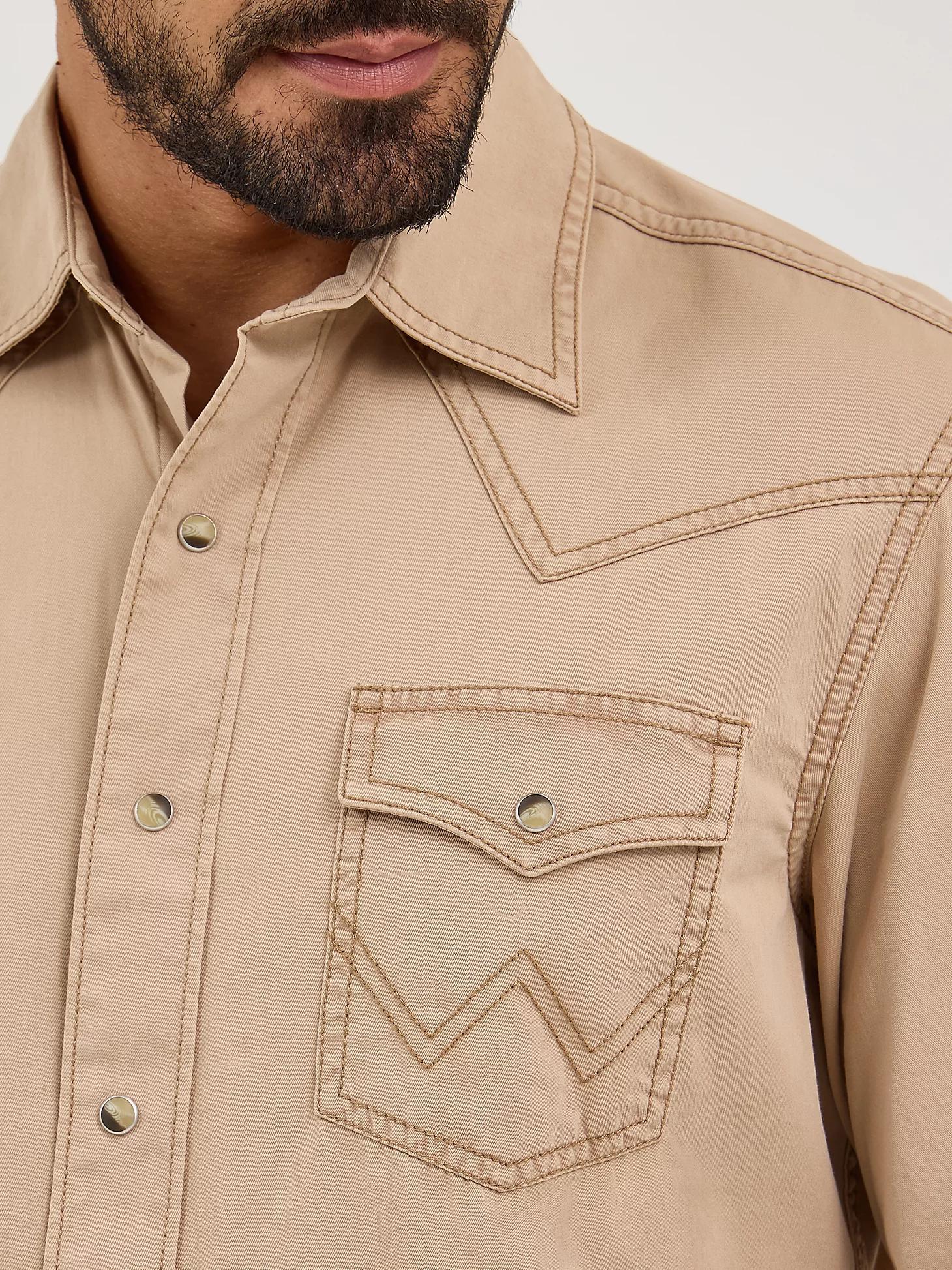 Men's Wrangler® Retro Premium Pigment Dyed Twill Western Snap Shirt | Men's SHIRTS | Wrangler® Product Image
