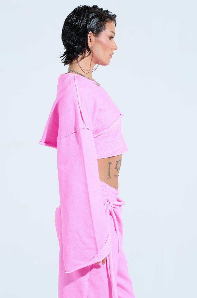 ISSA DOUBLE LAYER CROP SWEATSHIRT Product Image