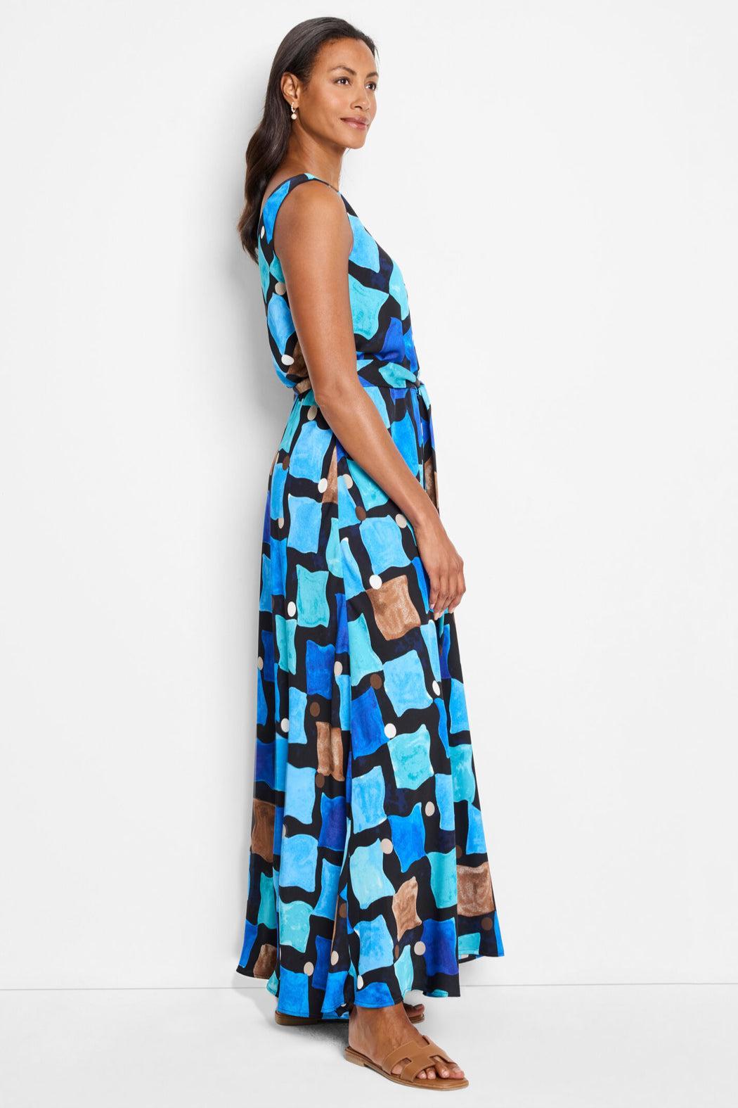 Sea Glass Bianca Dress- Blue/Multi Product Image