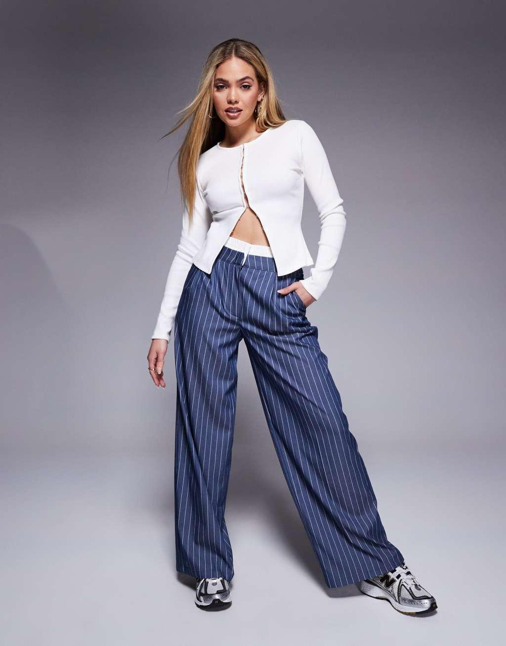 ASOS DESIGN hook and eye front ribbed cardigan in ecru Product Image