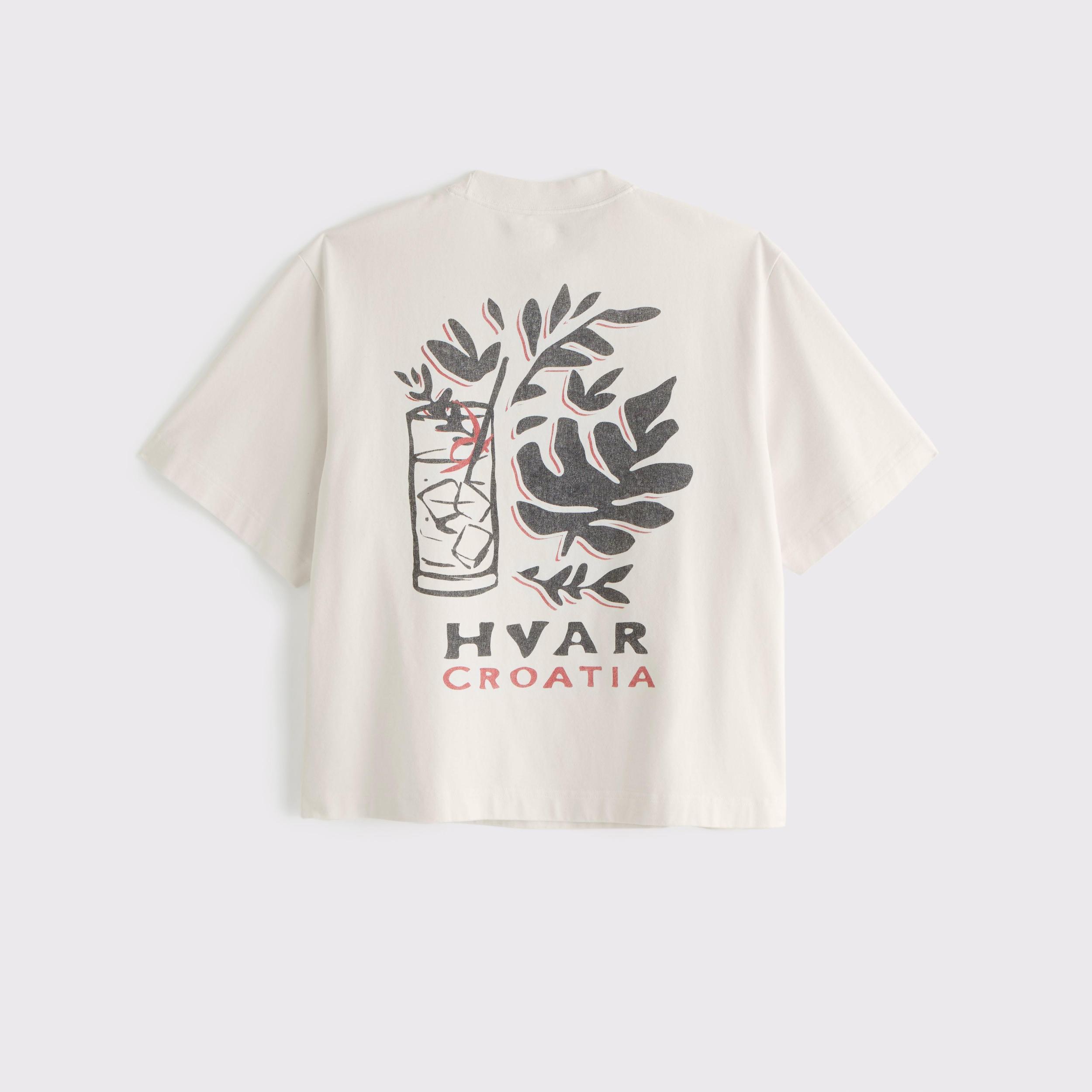Premium Heavyweight Cropped Beach Club Graphic Tee Product Image