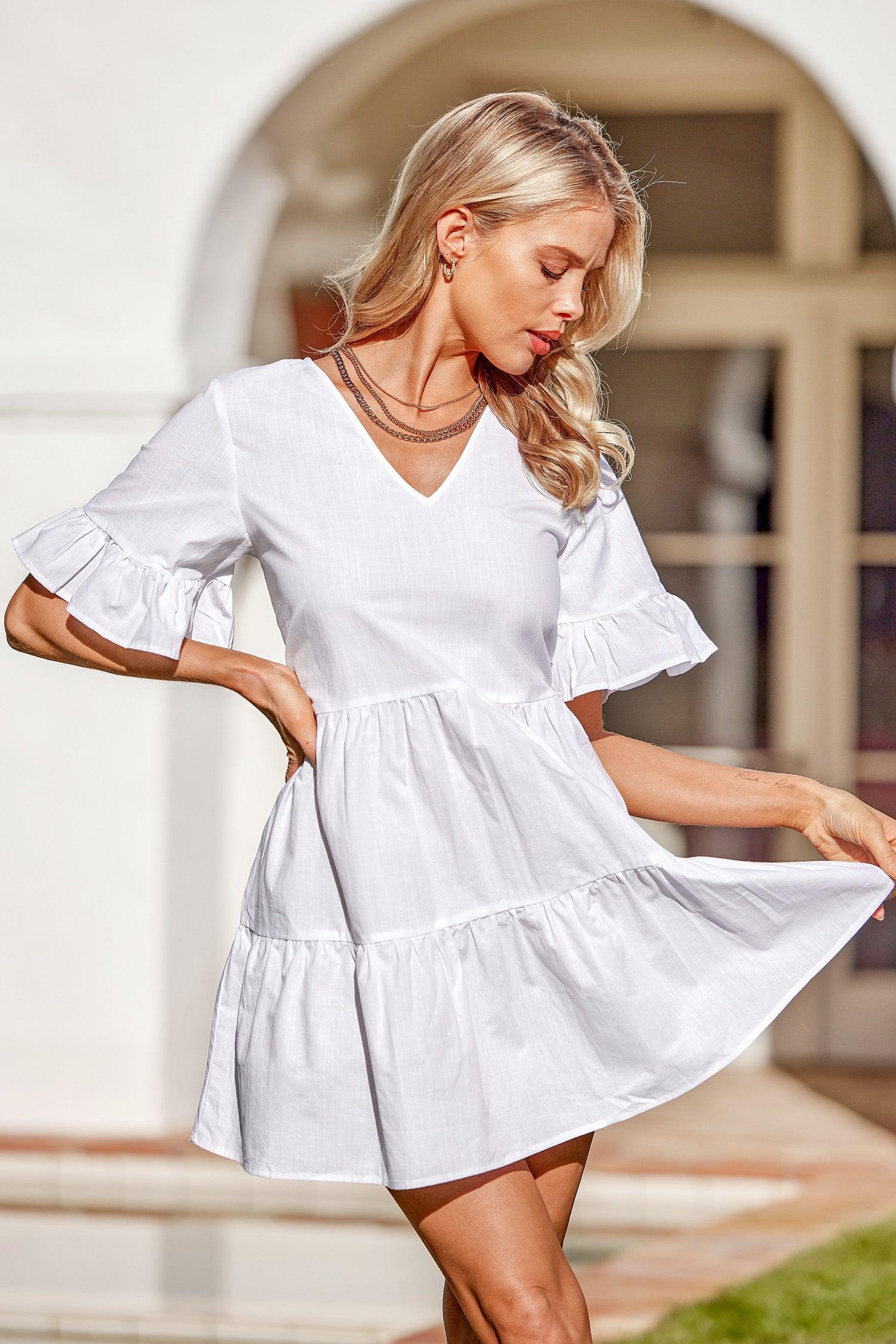 Azariah Ruffled Babydoll Dress Product Image