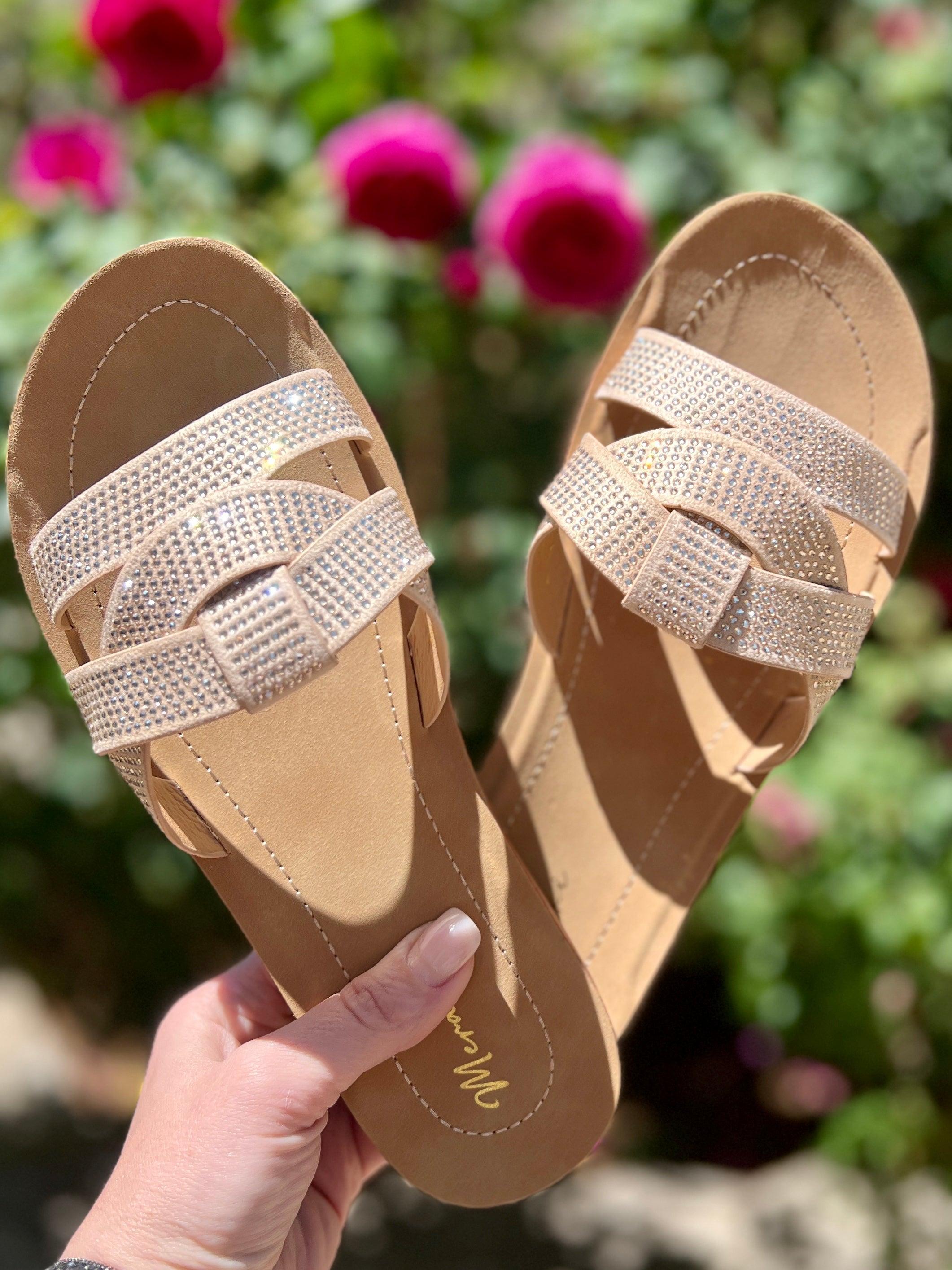 Cindy Sparkly Nude Slides* Product Image
