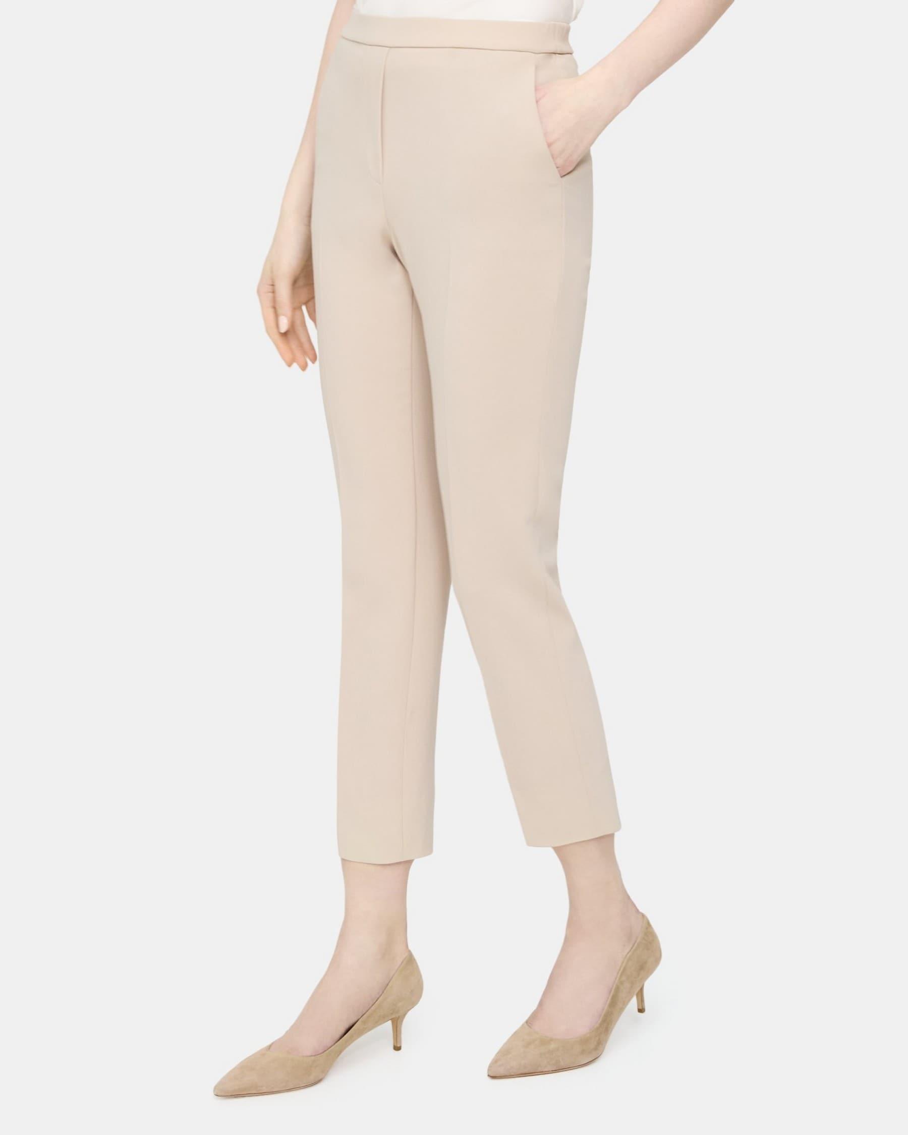 Slim Cropped Pull-On Pant in Crepe Product Image