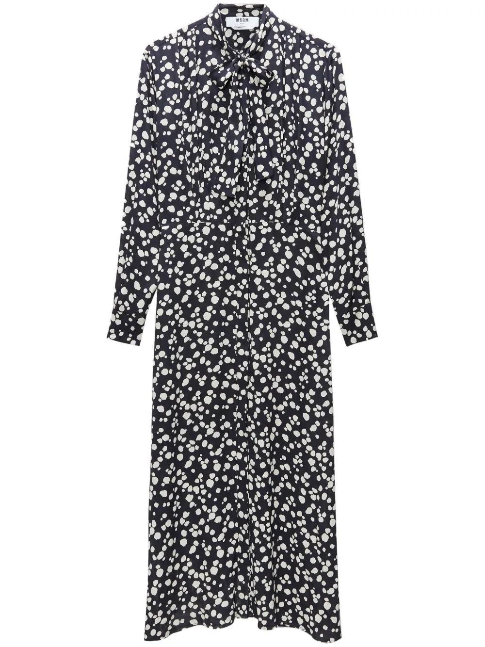 MSGM Spot-print Maxi Dress In Black Product Image