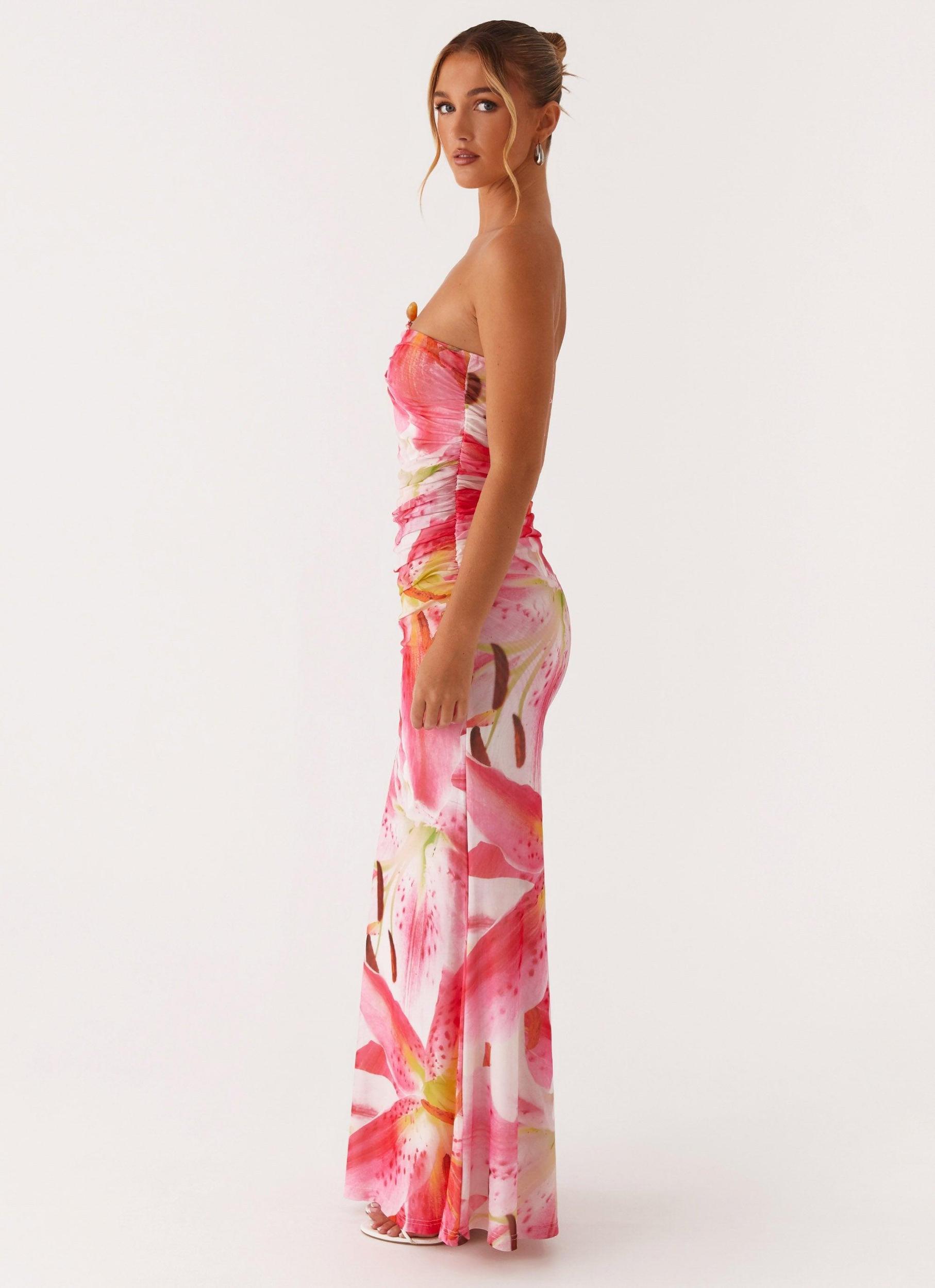 Rudy Maxi Dress - White Pink Lilly Product Image