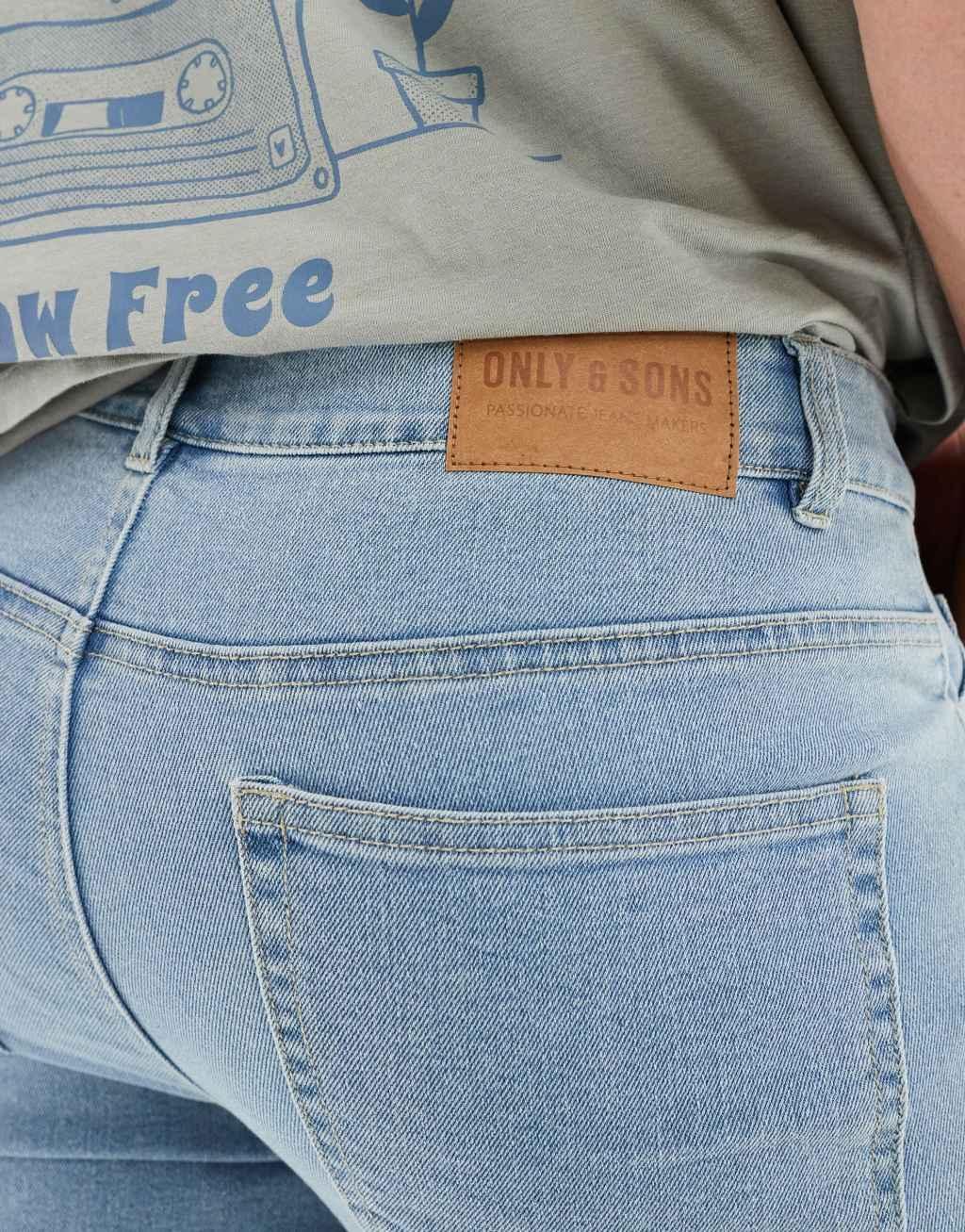 Only & Sons denim shorts in light blue Product Image