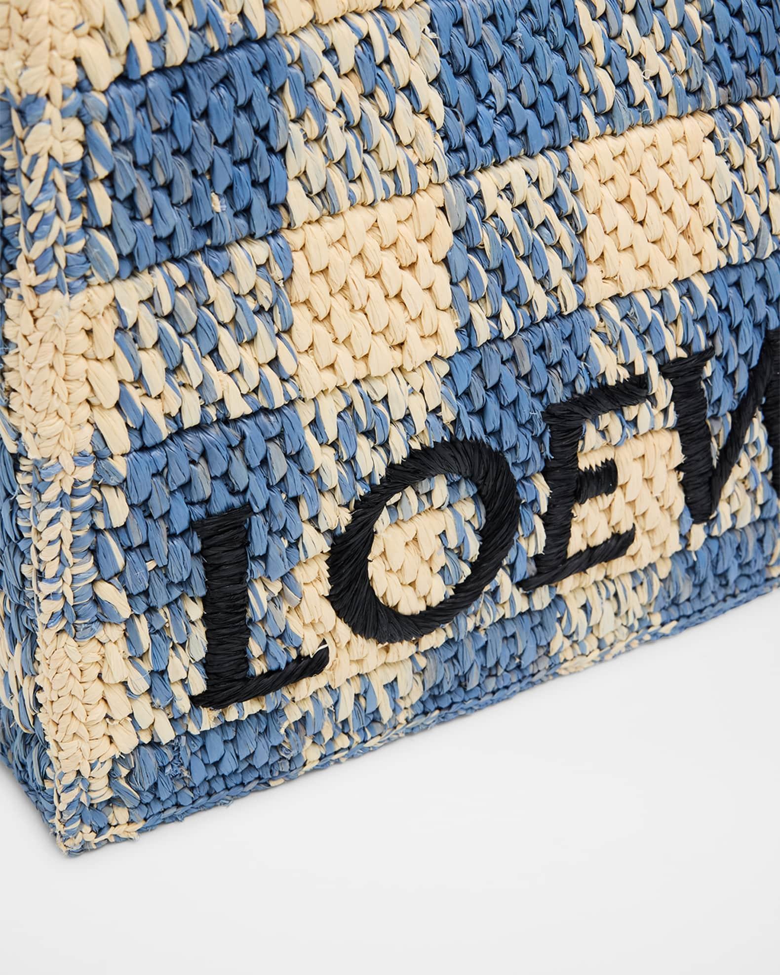 x Paula’s Ibiza Small Tote Bag in Gingham Raffia Product Image