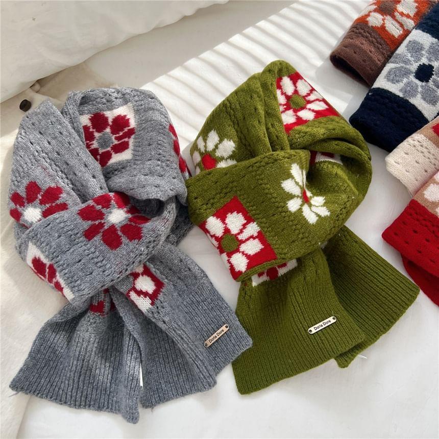 Floral Knit Scarf Product Image