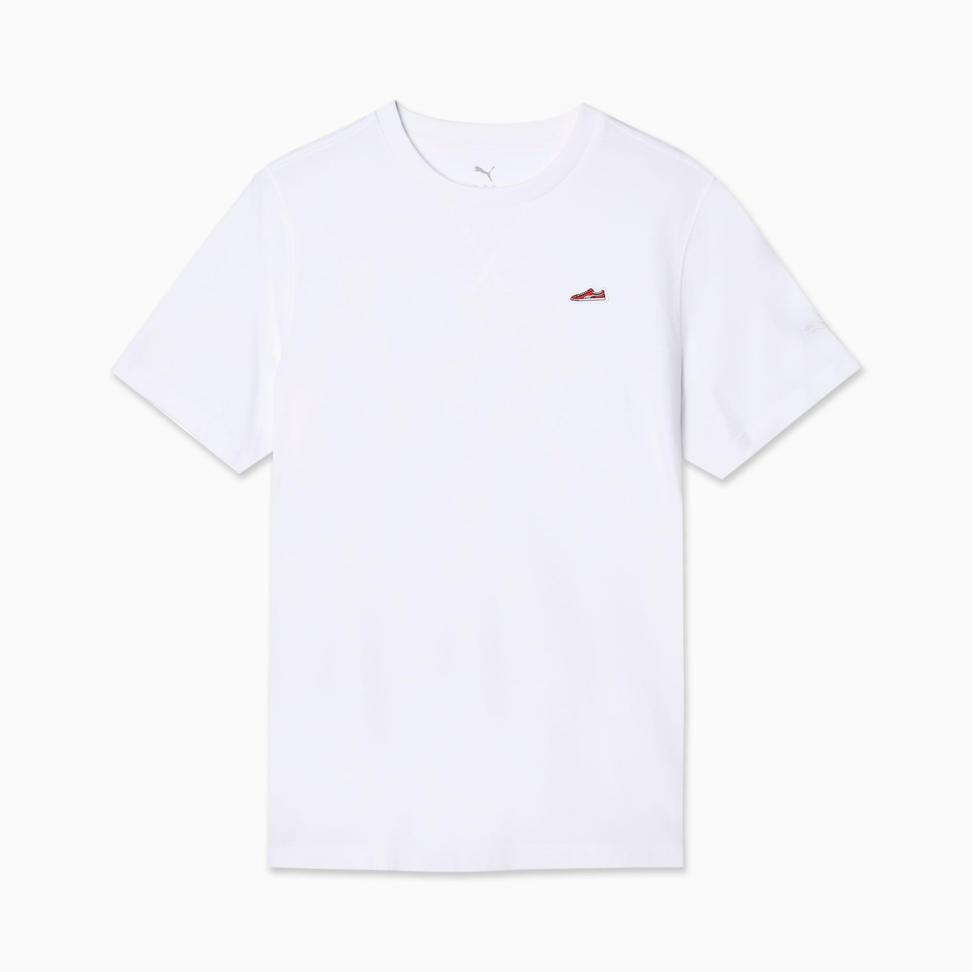 WARDROBE ESSENTIALS Suede Logo Men's Tee Product Image