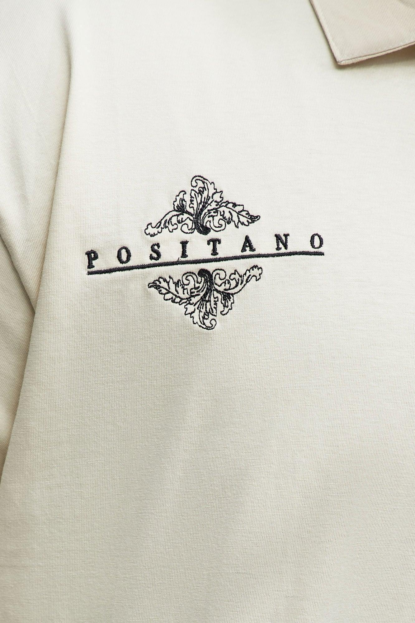 Amalfi Coast Johnny Collar Polo - Off White Product Image