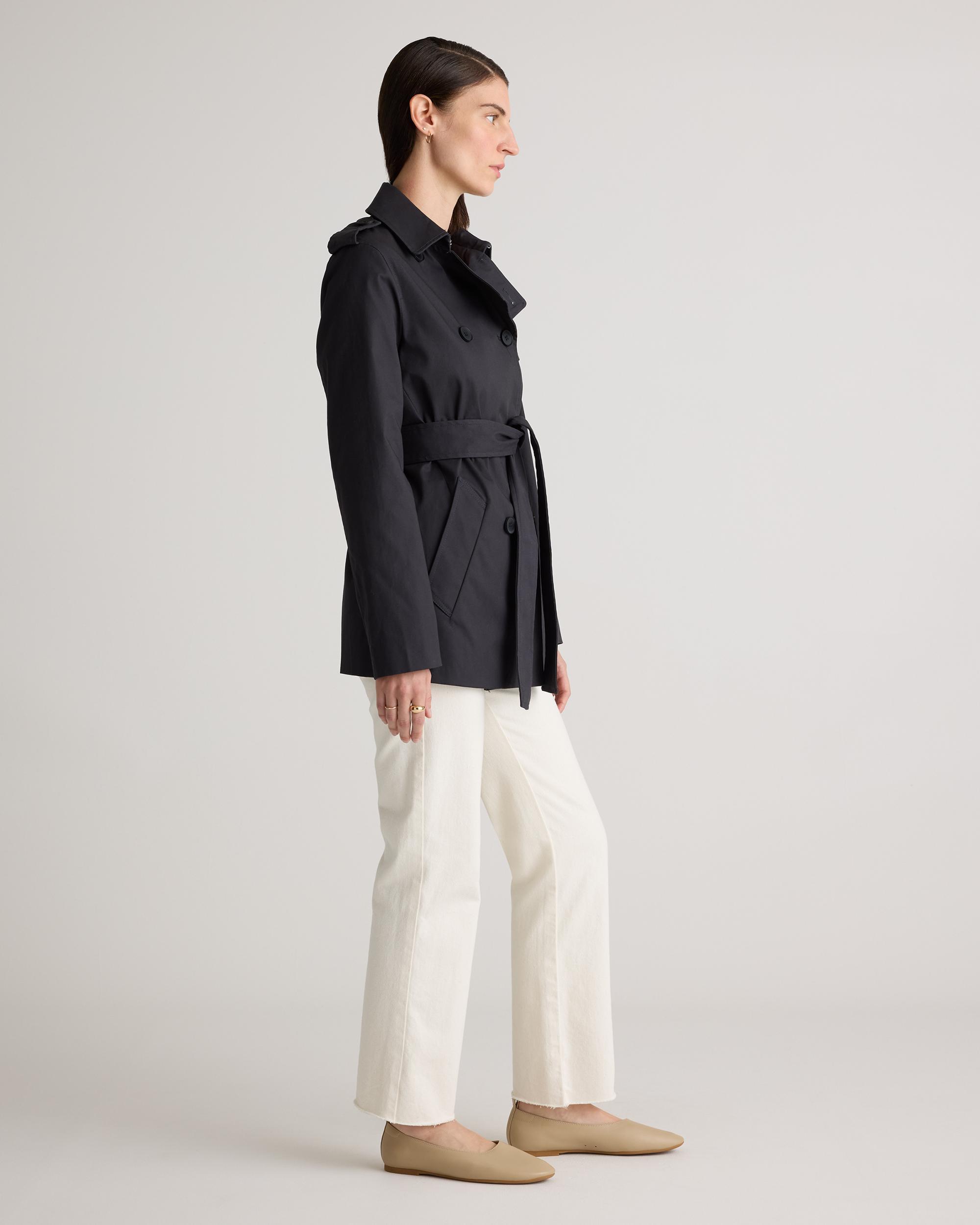Quince | Women's Comfort Stretch Short Trench Coat Size XL, Organic Cotton Product Image