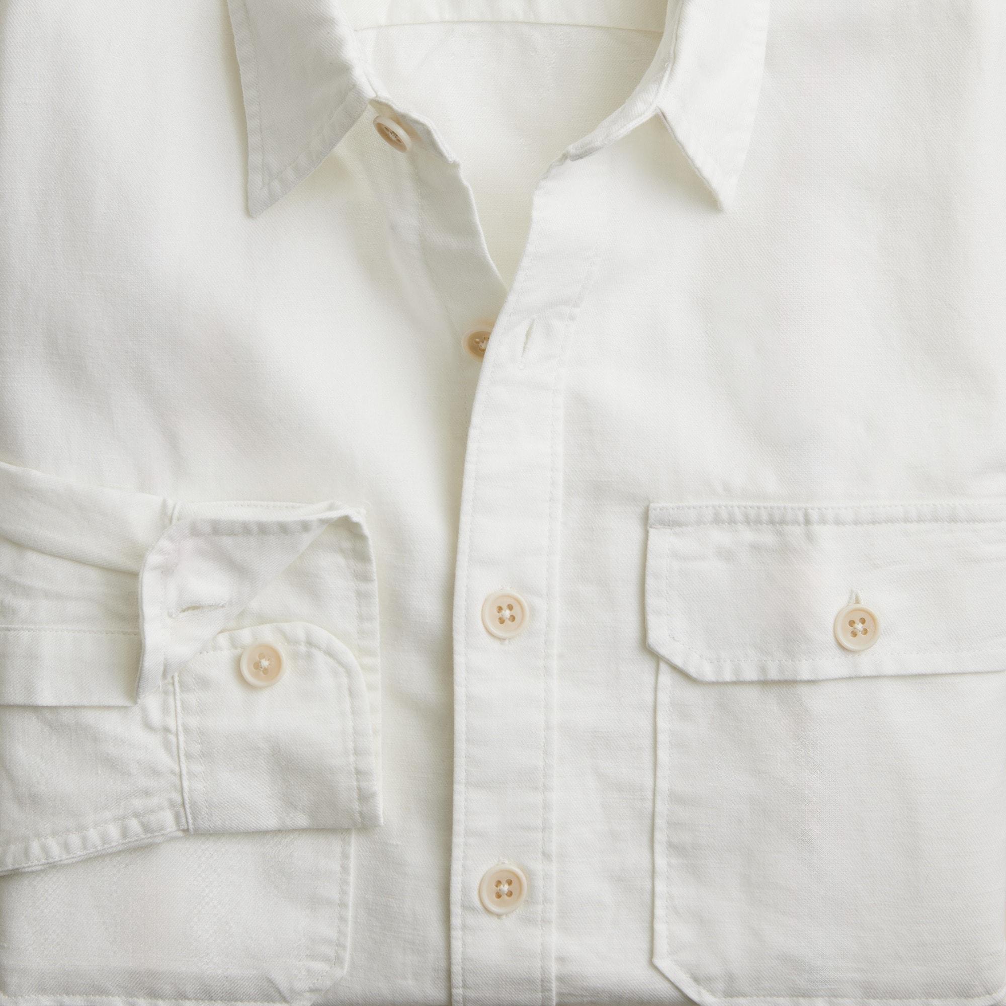 Linen-cotton blend twill workshirt Product Image