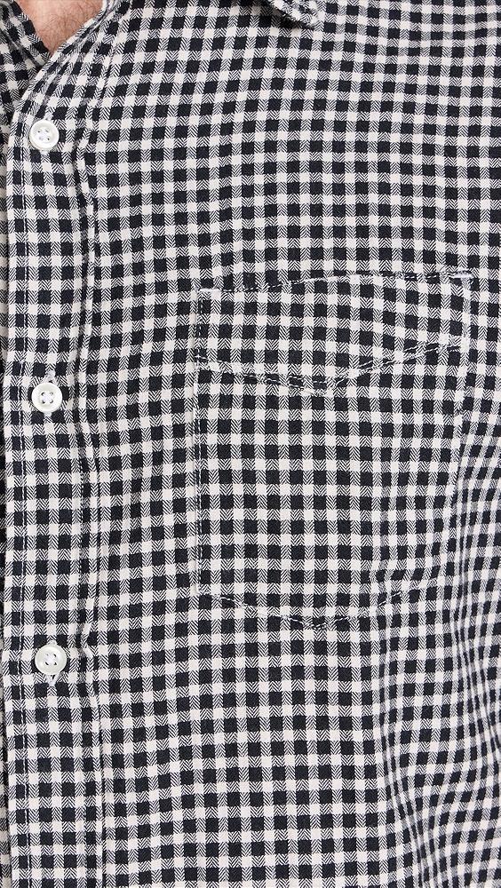 Officine Generale Lipp Japanese Brushed Cotton Check Shirt | Shopbop Product Image
