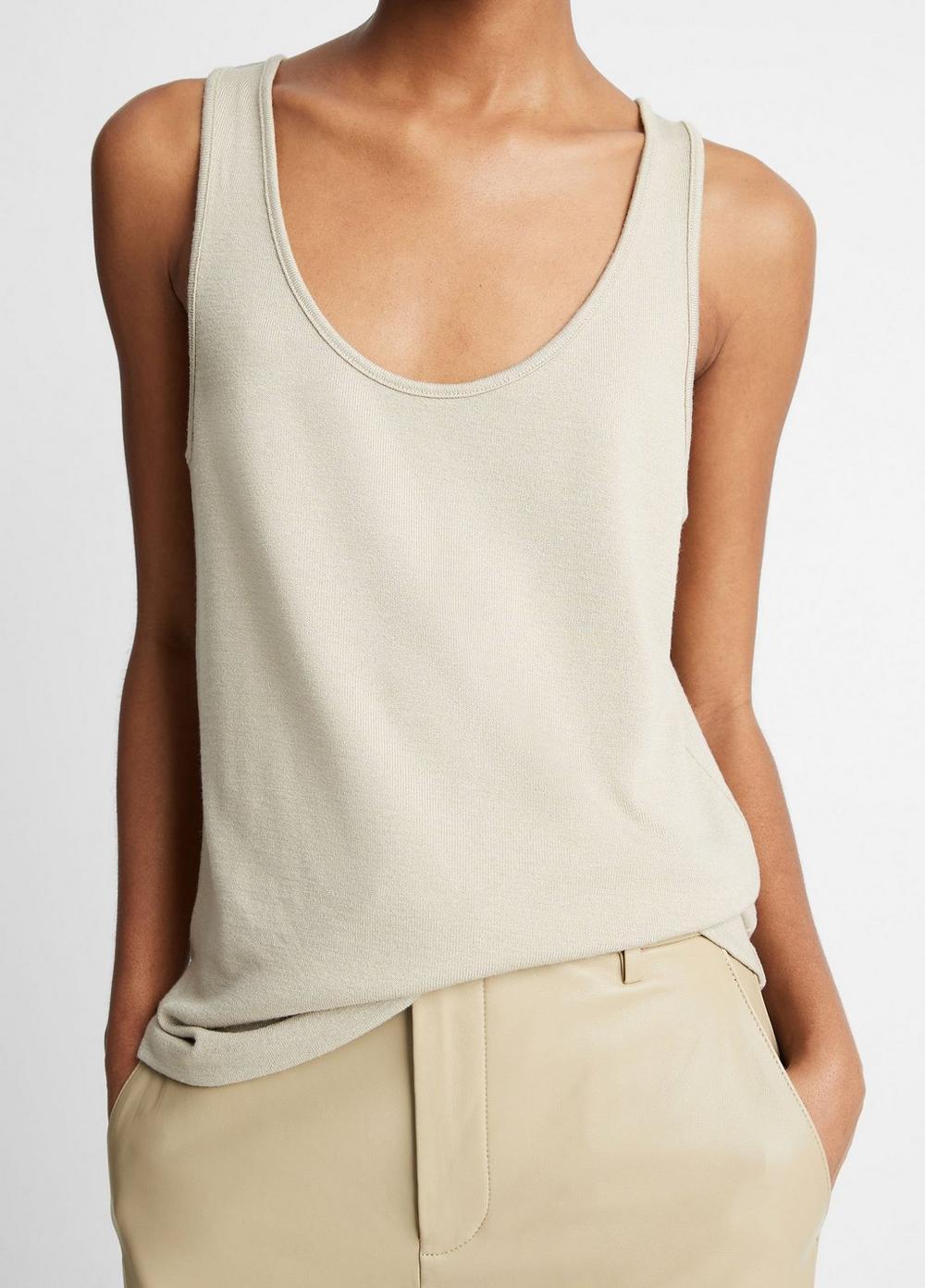 Womens Relaxed Scoop-Neck Tank, Sepia, Size L Vince Product Image