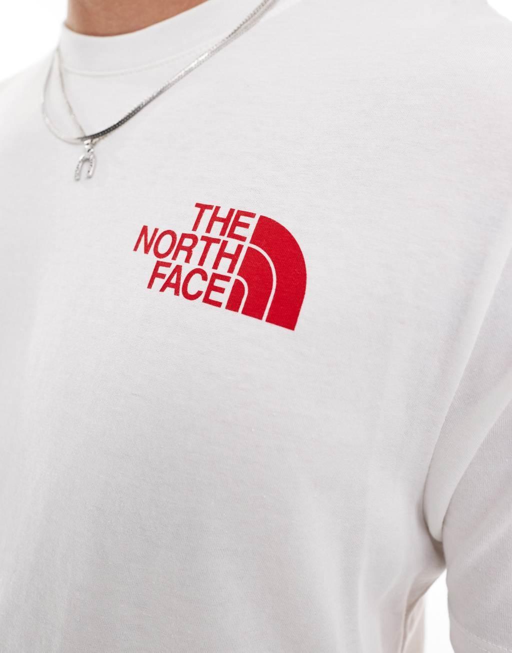 The North Face Box NSE T-shirt with back graphic in white and red Product Image