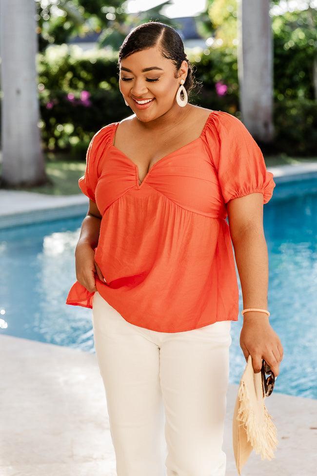 Caught Red Handed Notched Neck Red Short Sleeve Blouse FINAL SALE Product Image