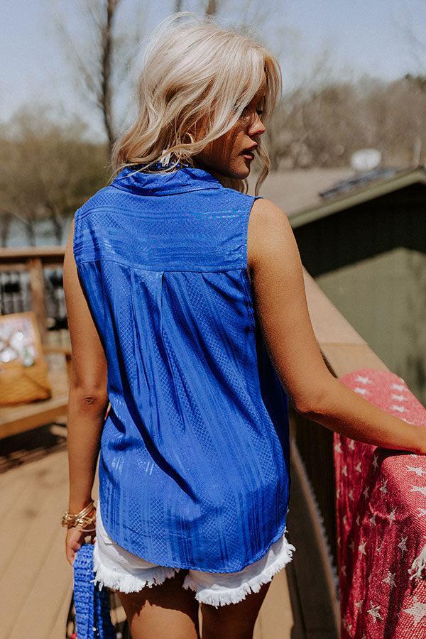 Countdown To The Weekend Shift Top In Royal Blue Product Image