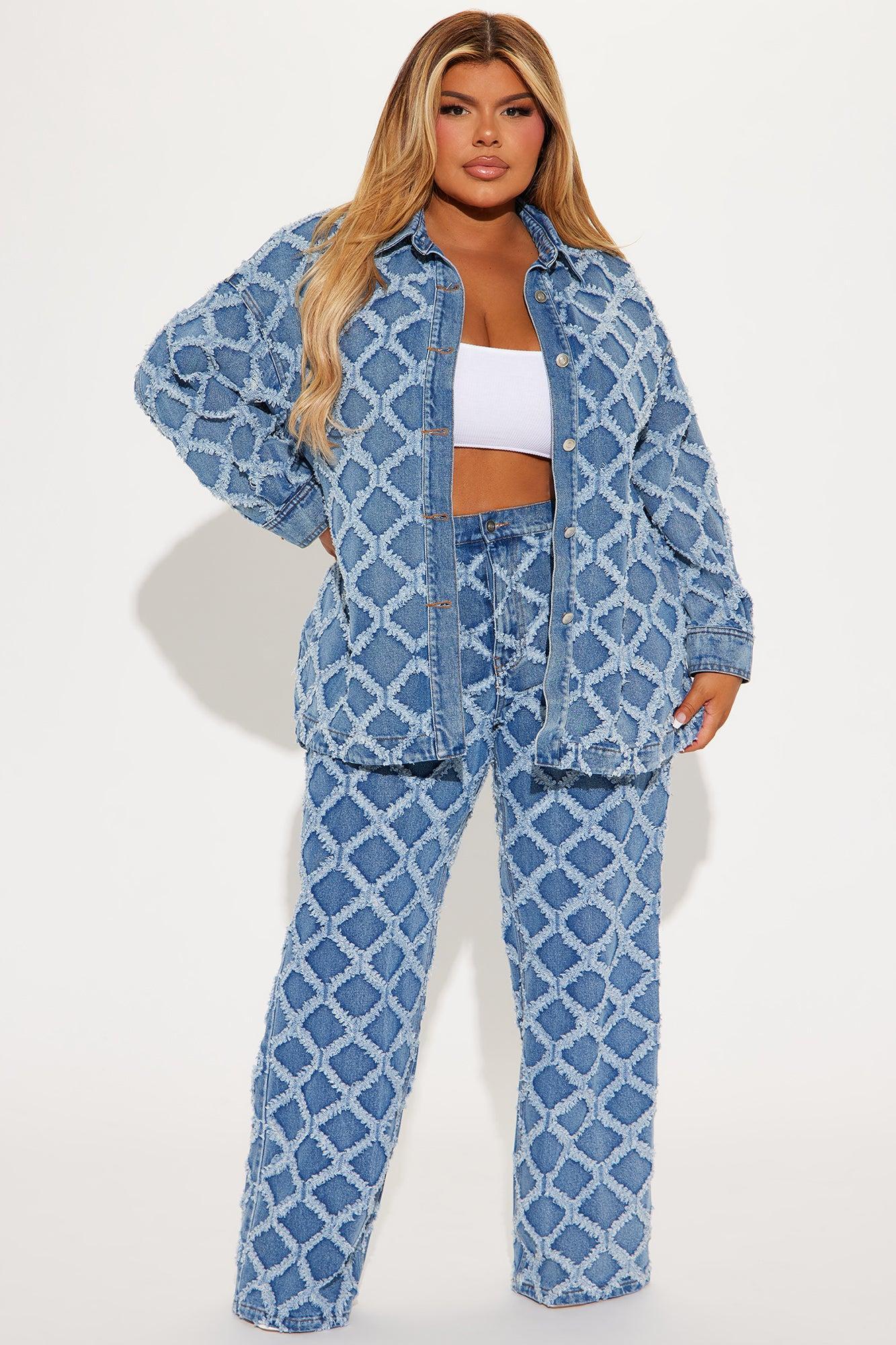 Absolute Need Washed Denim Pant Set - Medium Wash Product Image