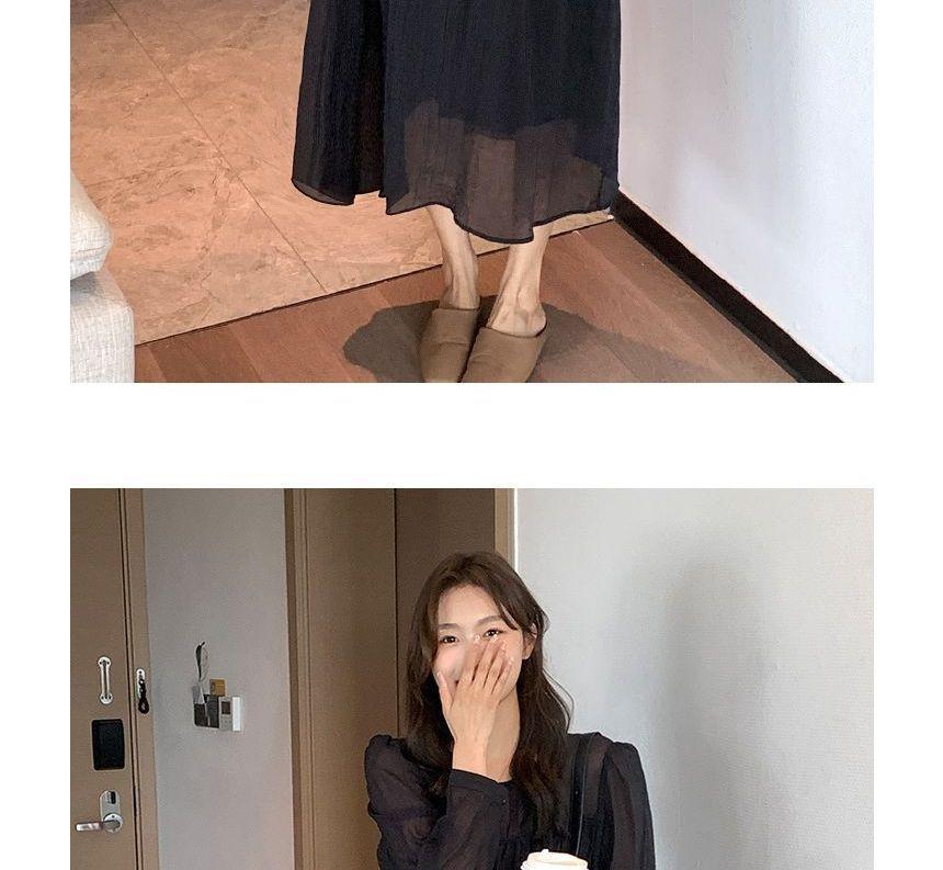 Maternity  Long-Sleeve Plain Maxi Dress Product Image