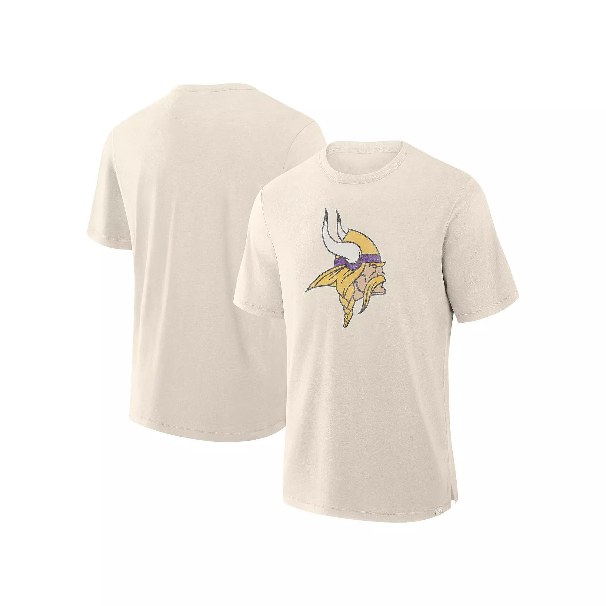 Men's Fanatics  Cream Minnesota Vikings Slub T-Shirt, Size: 2XL, Beige Product Image