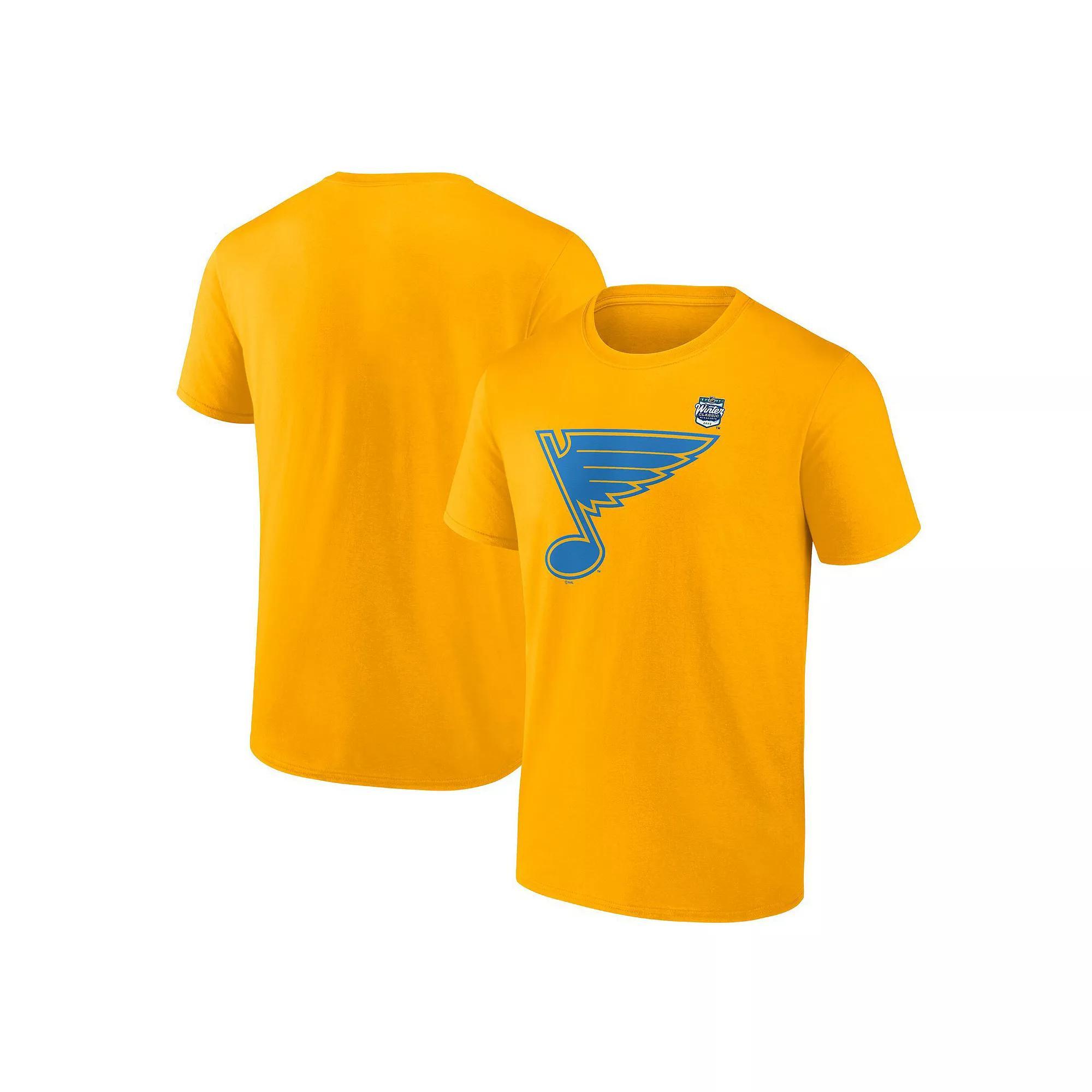Men's Fanatics  Gold St. Louis Blues Primary Logo T-Shirt, Size: Large Product Image