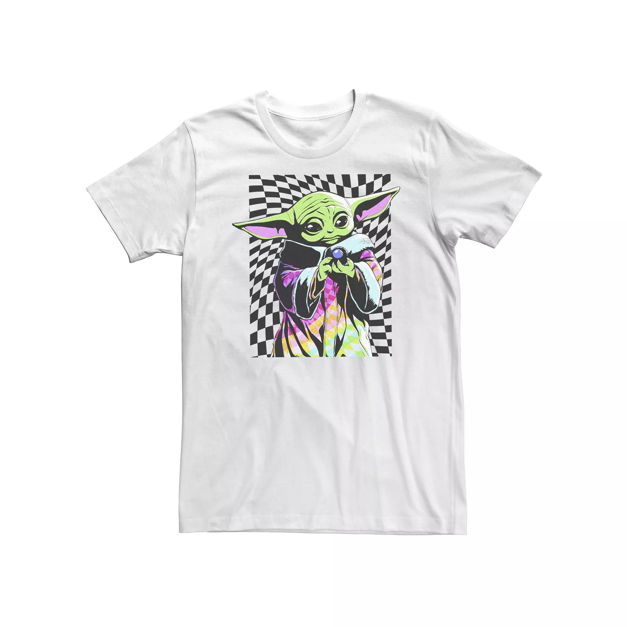 Big & Tall Star Wars: The Mandalorian Grogu Trippy Portrait Tee, Men's, Size: 3XL, White Product Image