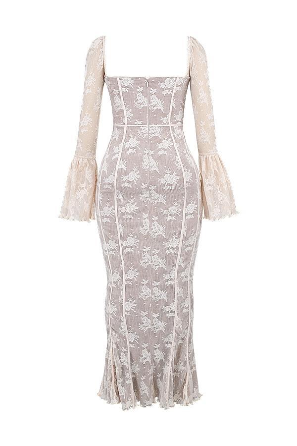 Delilah Vintage Cream Lace Maxi Dress Product Image