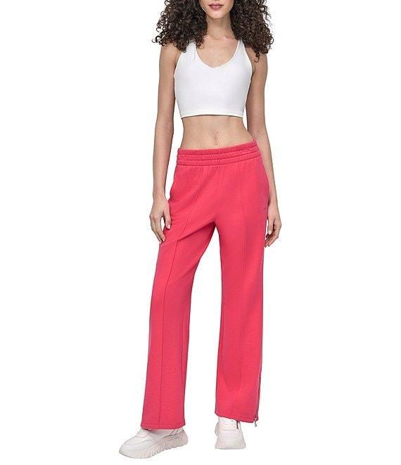 DKNY Sport by Donna Karan French Terry High-Rise Zip Hem Track Pants Product Image