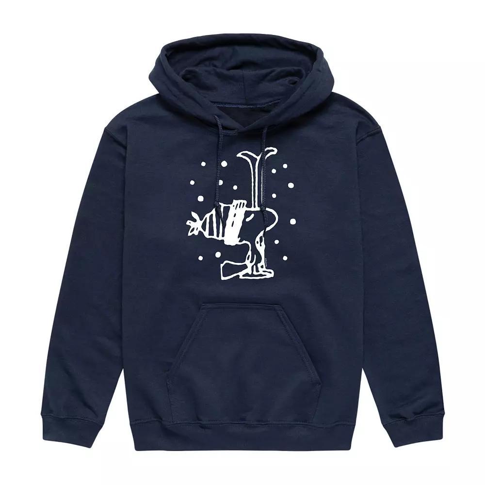 Mens Peanuts Woodstock Snowfall Graphic Hoodie Blue Product Image