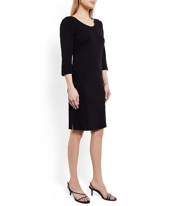 MISOOK Mylana Knit Scoop Neck 3/4 Sleeve Sheath Dress Product Image