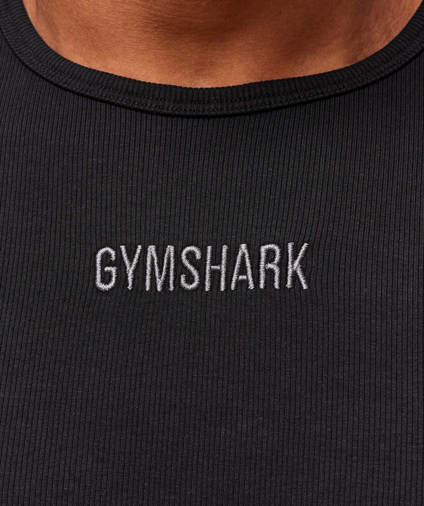 Gymshark Premium Ribbed T-Shirt - Black Male Product Image