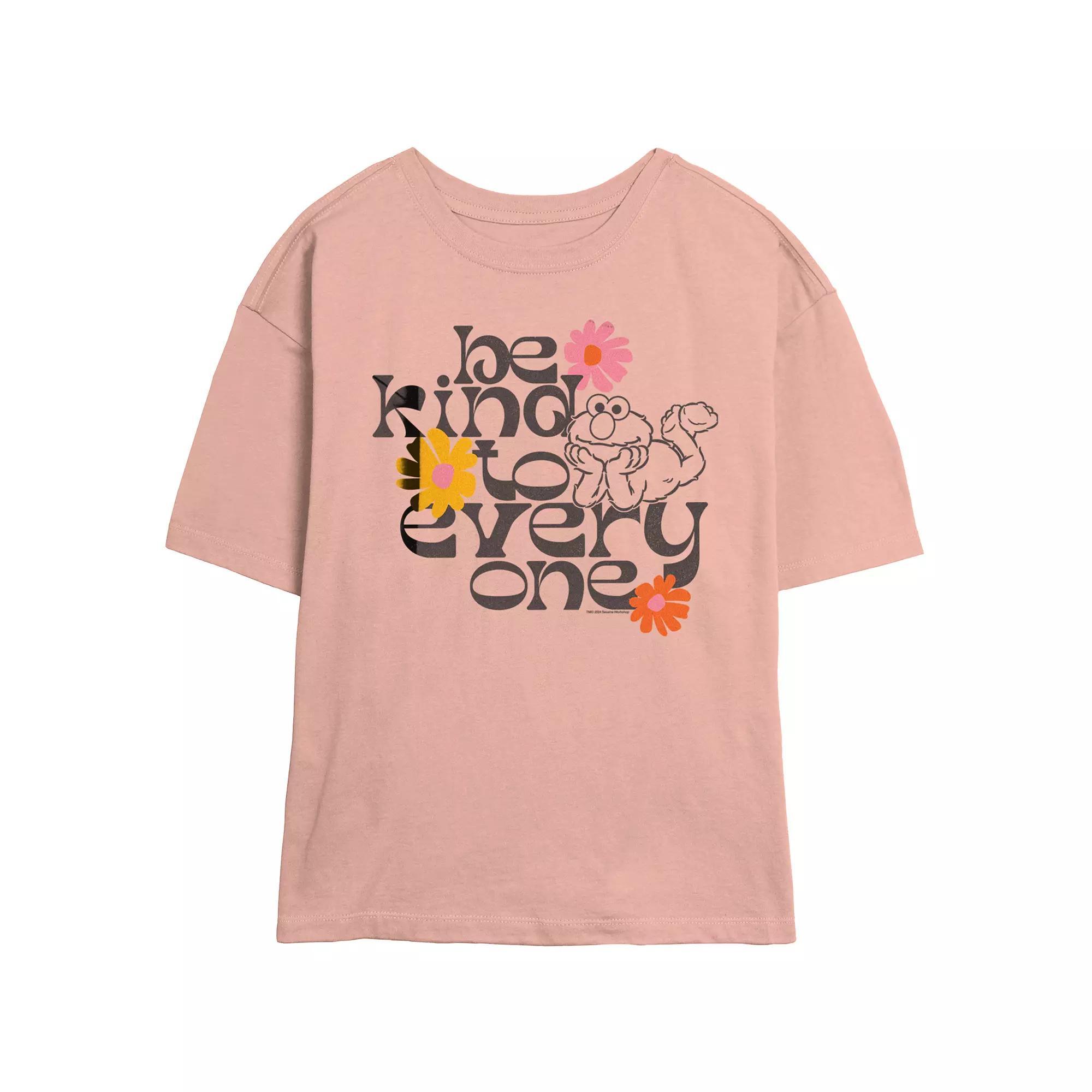 Juniors' Sesame Street Elmo Be Kind To Everyone Skimmer Graphic Tee, Women's, Size: XXL, Pink Product Image