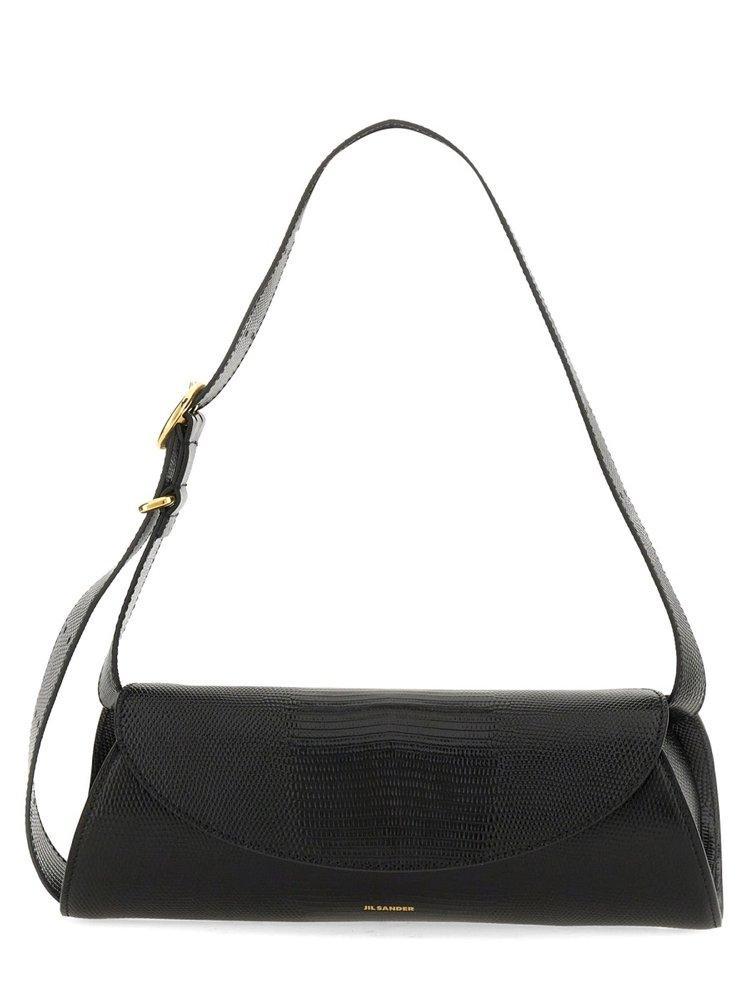 JIL SANDER Small Cannolo Foldover Top Clutch Bag In Nero Product Image