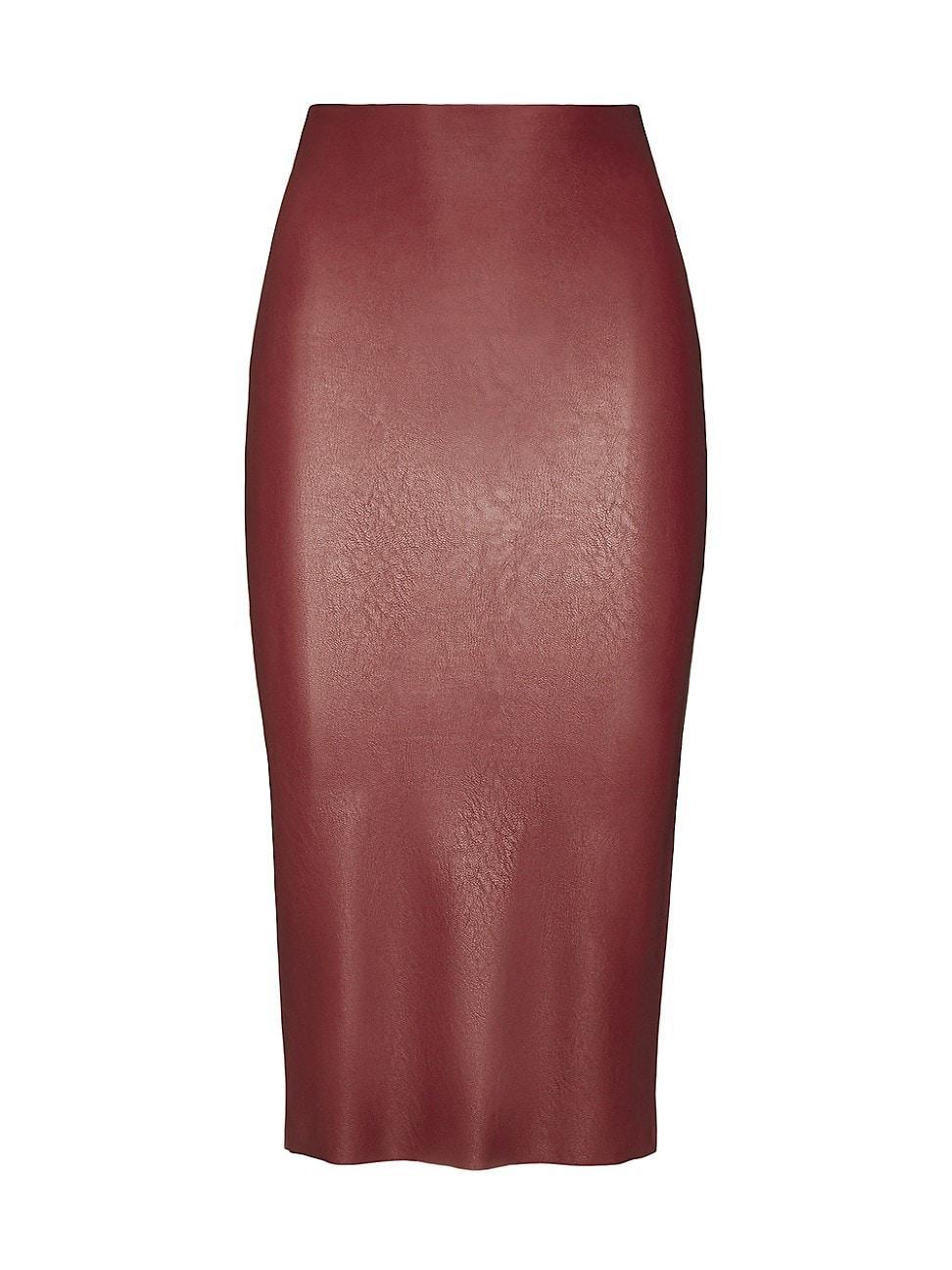 Womens Faux-Leather Pencil Skirt Product Image